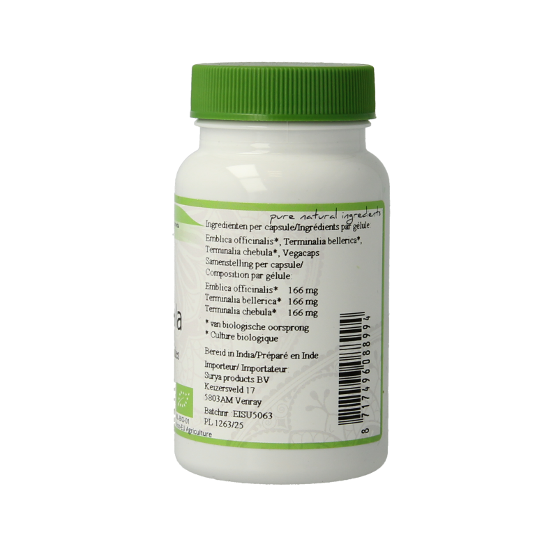 Surya Bio triphala bio 60 Vegetarische capsules