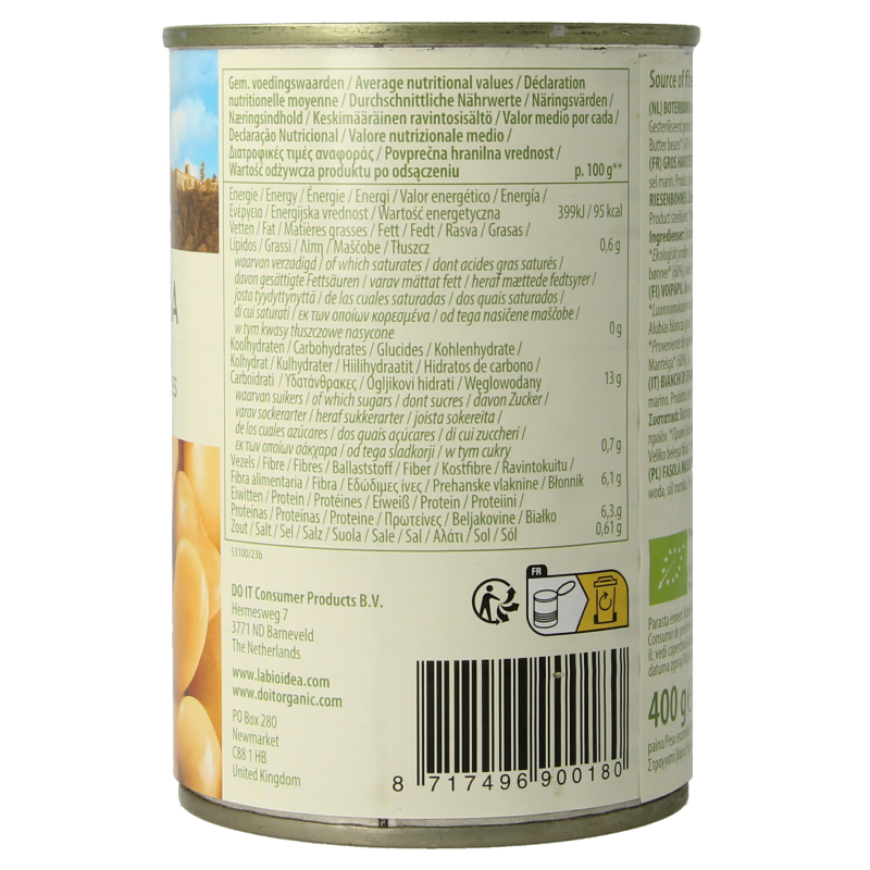 Bioidea Boterbonen Limabonen bio 400 Gram