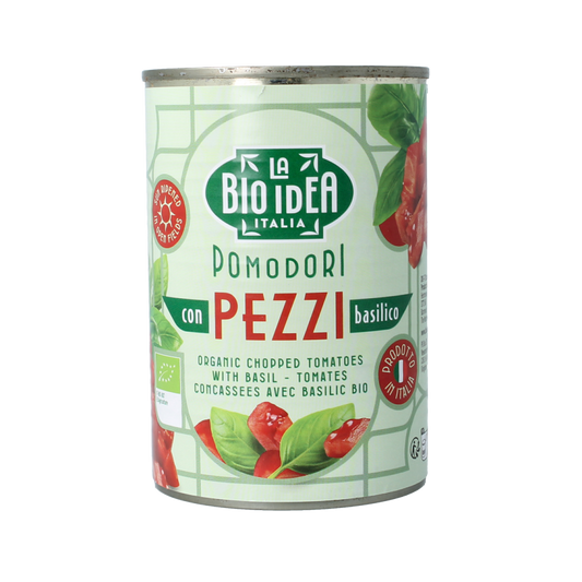 Bioidea Tomatenstukjes basilicum bio 400 Gram