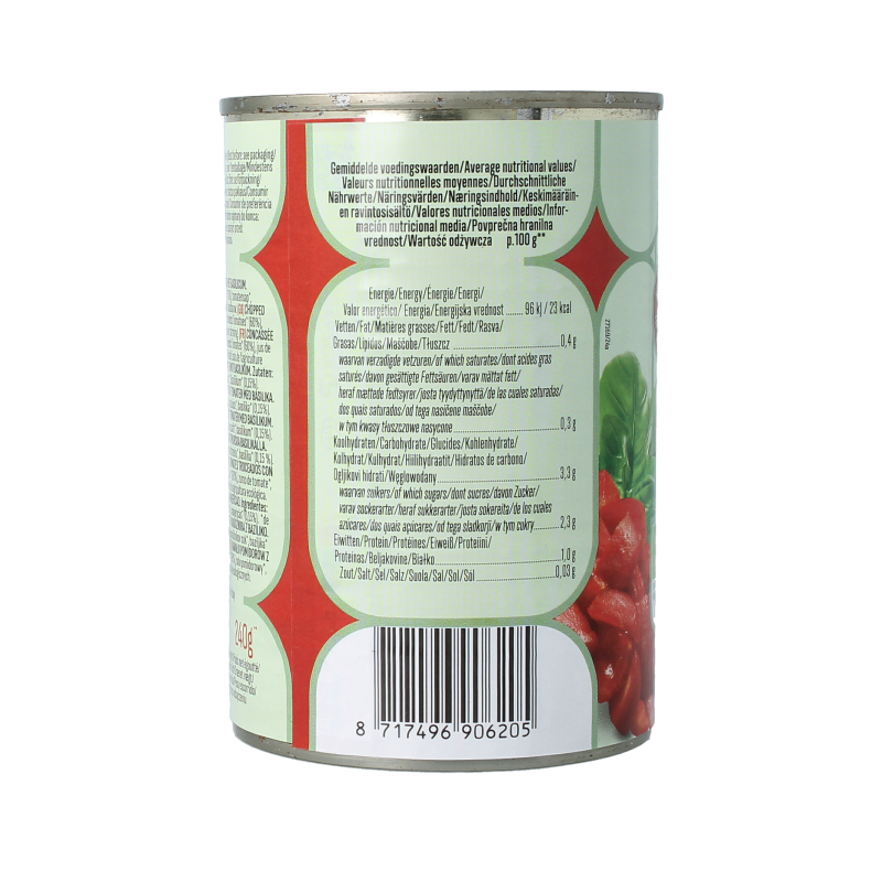 Bioidea Tomatenstukjes basilicum bio 400 Gram