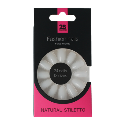 2B Nails natural stiletto 24.00 Stuks