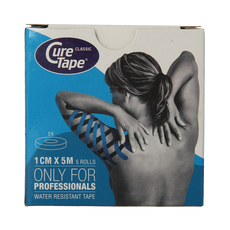Cure Tape Kinesiotape blauw 1cm x 5m 5.00 Stuks