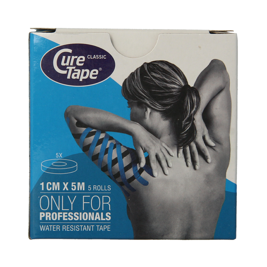 Cure Tape Kinesiotape blauw 1cm x 5m 5.00 Stuks