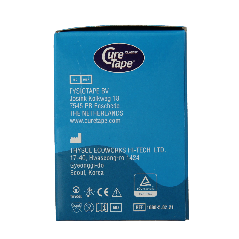 Cure Tape Kinesiotape blauw 1cm x 5m 5 Stuks