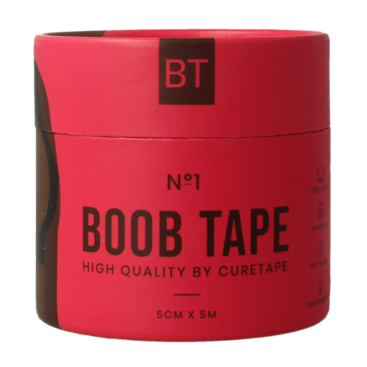 Cure Tape Boobtape no 1 incl. nipple covers - 5cm x 5m blac 1 Stuks