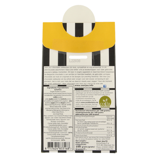 Voor Jou! Cadeau doos black & white happy birthday 100 Gram