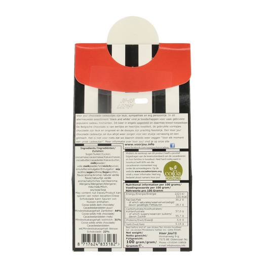 Voor Jou! Cadeau doos black & white with love 100 Gram