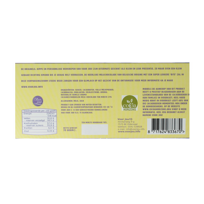 Voor Jou! Wensreep melkchocolade gefeliciteerd 70.00 Gram