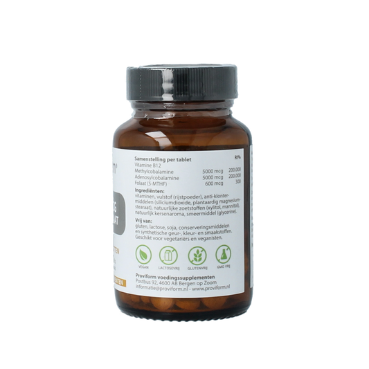 Proviform Vitamine B12 10.000mcg combi actief folaat 60.00 Zuigtabletten