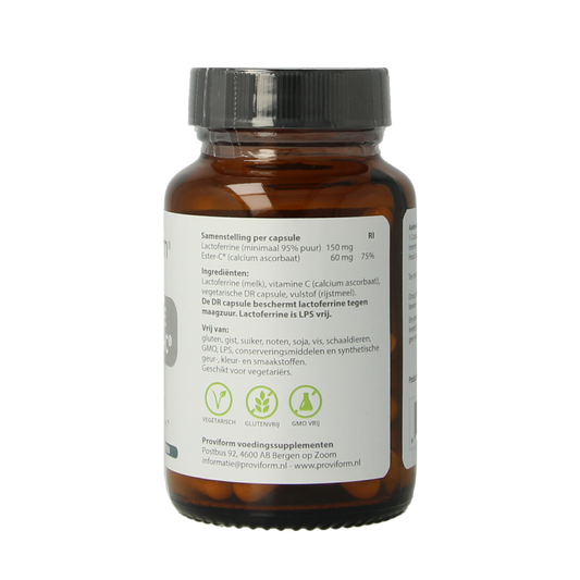 Proviform Lactoferrine puur 150mg + ester C 60.00 Vegetarische capsules