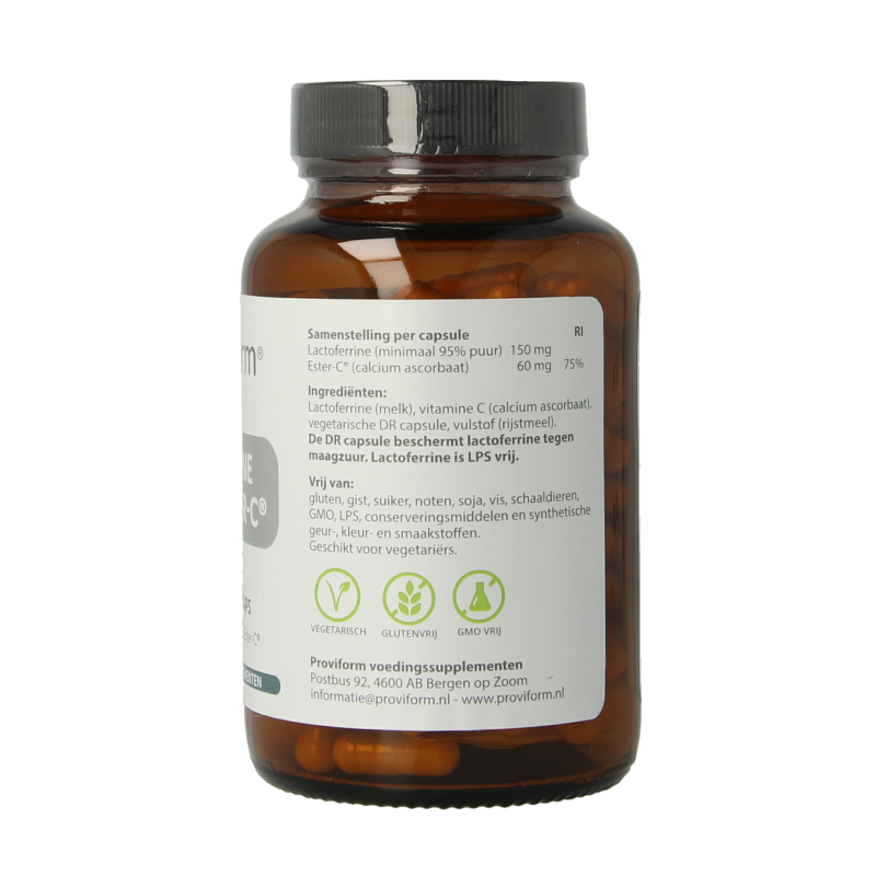 Proviform Lactoferrine puur 150mg + ester C 180 Vegetarische capsules