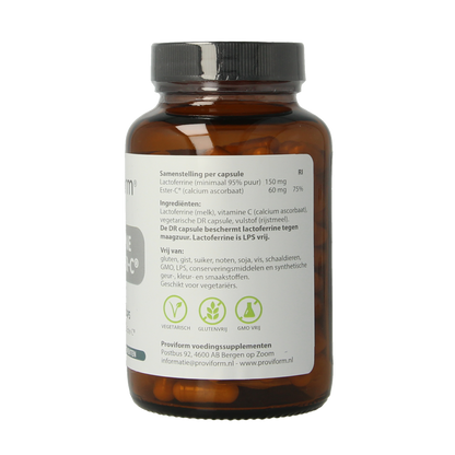 Proviform Lactoferrine puur 150mg + ester C 180.00 Vegetarische capsules
