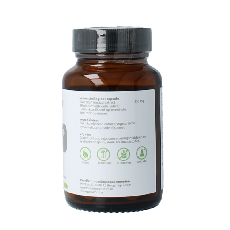 Proviform Zwart komijnzaad 250mg (20% thymoquinone) 60 Vegetarische capsules