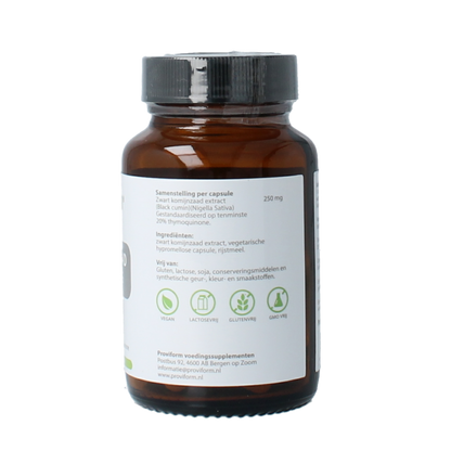 Proviform Zwart komijnzaad 250mg (20% thymoquinone) 60.00 Vegetarische capsules