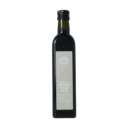 Mattisson Hennepzaadolie raw koudgeperst bio 500.00 Milliliter