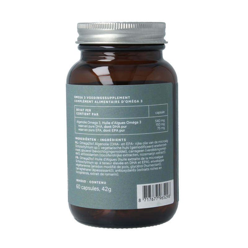 Mattisson Vegan omega 3 algenolie DHA 150mg EPA 75mg 60 Vegetarische capsules