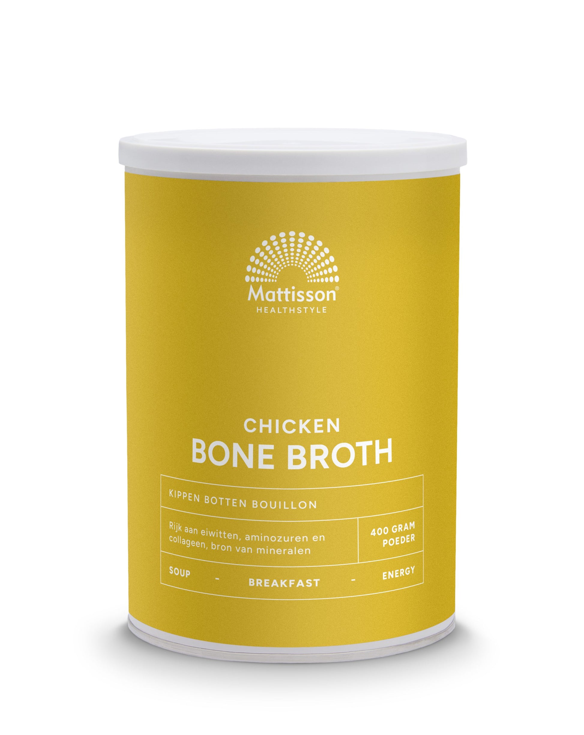 Mattisson Chicken bone broth - Botten bouillon kip 400.00 Gram