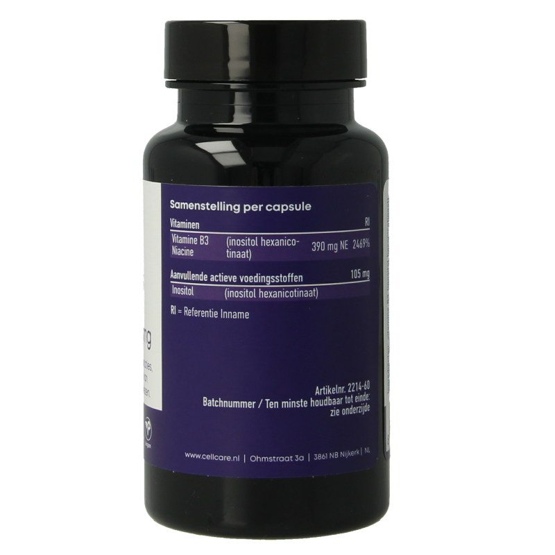 CellCare Vitamine B3 niacine flush free 500mg  60 Vegetarische capsules