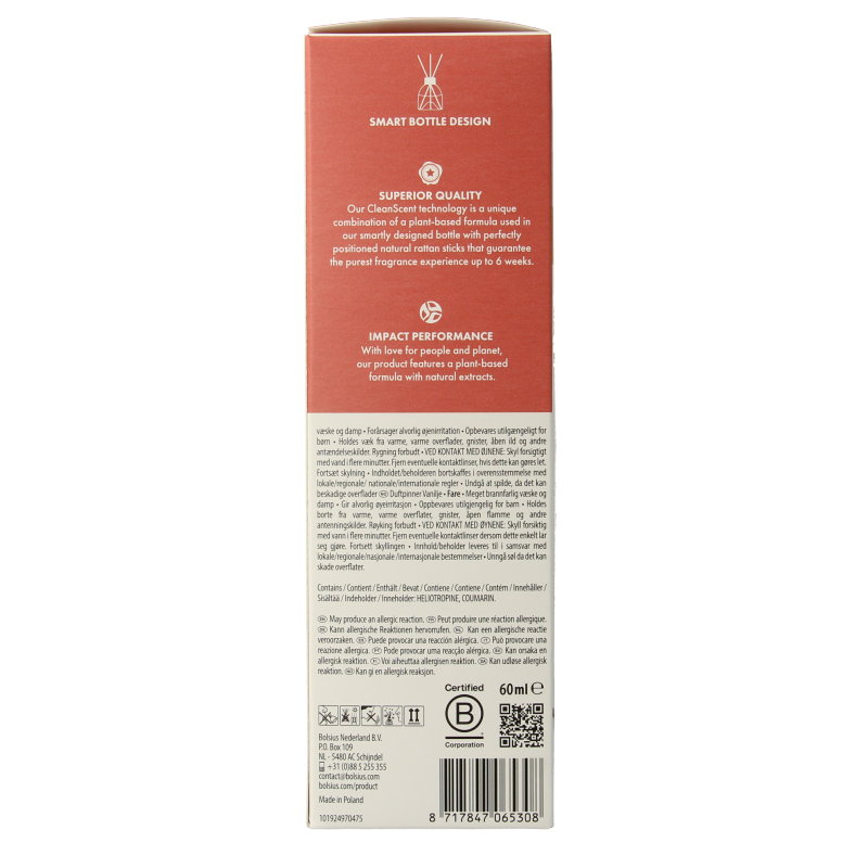 Bolsius True Scents geurverspreider vanilla 60 Milliliter