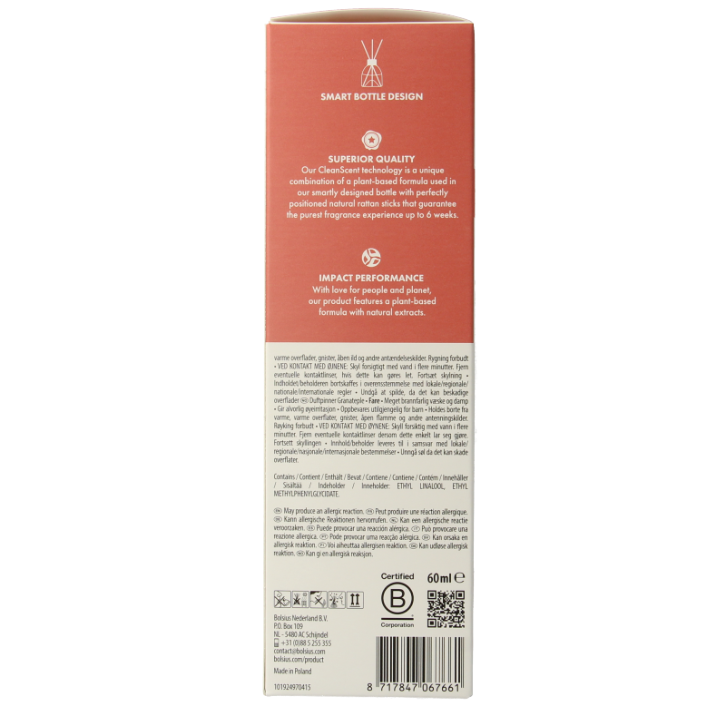 Bolsius True Scents geurverspreider pomegranate 60 Milliliter