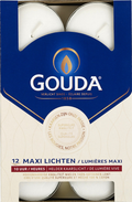 Gouda Maxi waxinelicht 10 uur wit 12 Stuks