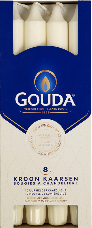 Gouda Kroonkaars ivoor 240/24 8 Stuks