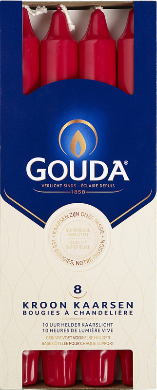 Gouda Kroonkaars robijnrood 240/24 8 Stuks