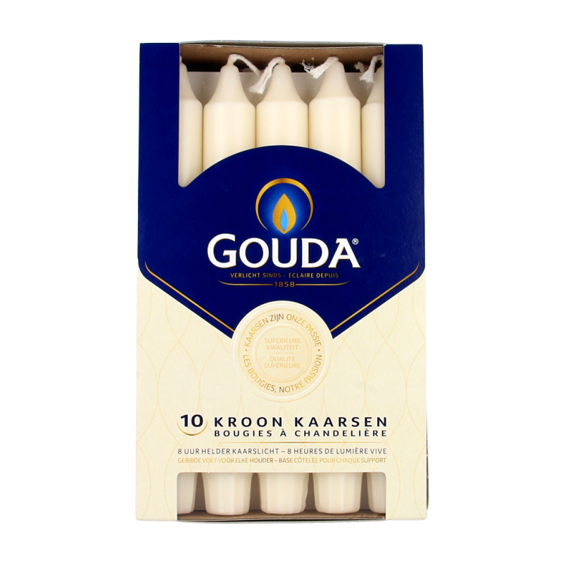 Gouda Kroonkaars ivoor 200/24 10 Stuks