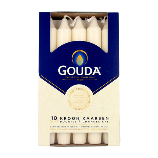 Gouda Kroonkaars ivoor 200/24 10 Stuks