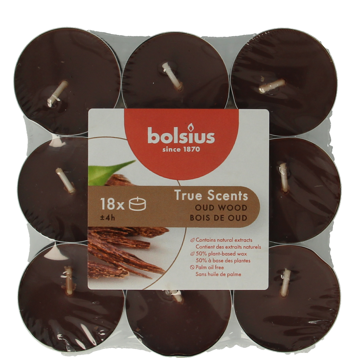 Bolsius True Scents theelichten old wood 18.00 Stuks