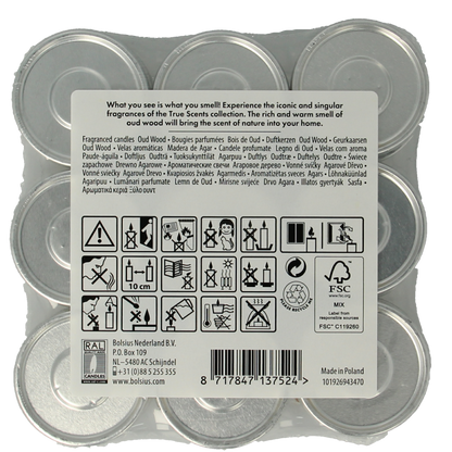 Bolsius True Scents theelichten old wood 18.00 Stuks