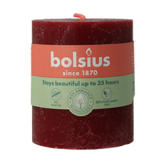 Bolsius Rustiekkaars shine 80/68 velvet red 1 Stuks