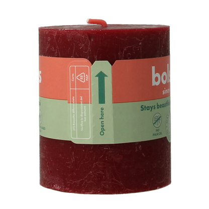 Bolsius Rustiekkaars shine 80/68 velvet red 1.00 Stuks