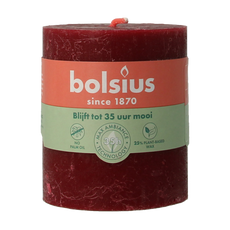 Bolsius Rustiekkaars shine 80/68 velvet red 1 Stuks