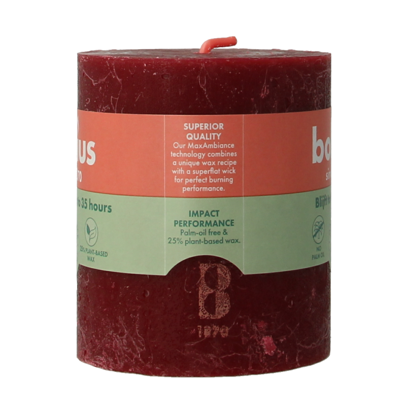 Bolsius Rustiekkaars shine 80/68 velvet red 1 Stuks