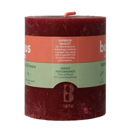 Bolsius Rustiekkaars shine 80/68 velvet red 1.00 Stuks