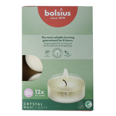 Bolsius Crystal maxi lights 8 uur doos 12.00 Stuks