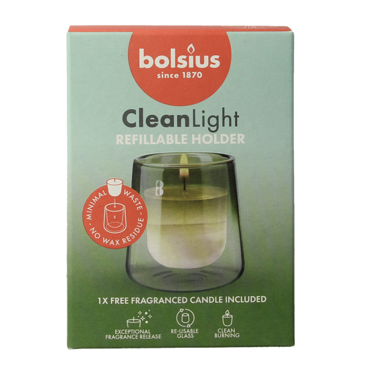 Bolsius Clean Light geur navulling gardenia starterkit 270 Gram