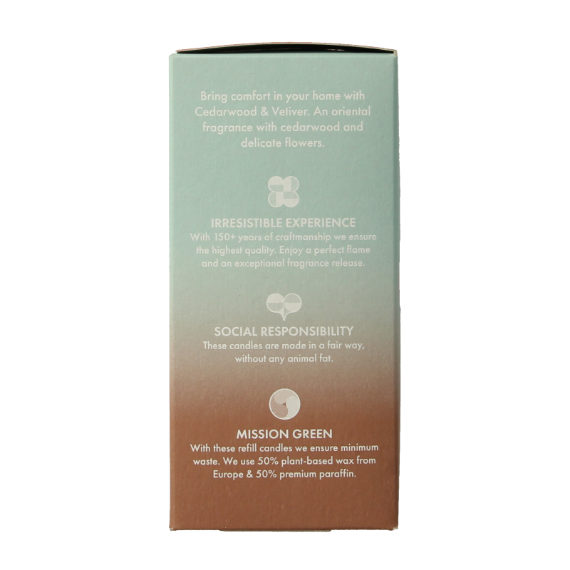 Bolsius Clean Light navulling 2 pack Cedarwood / Vertiver 212 Gram