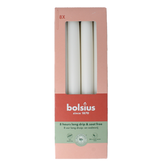 Bolsius Dinerkaarsen 230/20 cloudy white 8.00 Stuks