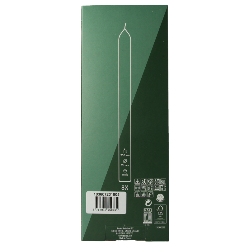 Bolsius Dinerkaarsen 230/20 soft pearl 8 Stuks