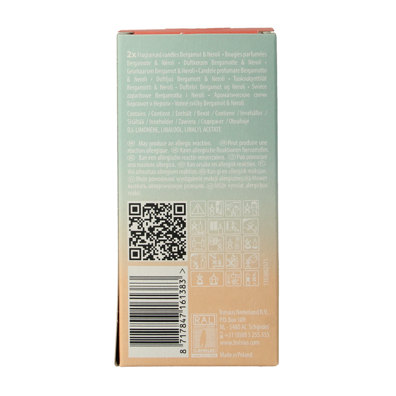 Bolsius Clean Light navulling bergamot & neroli 2 Stuks