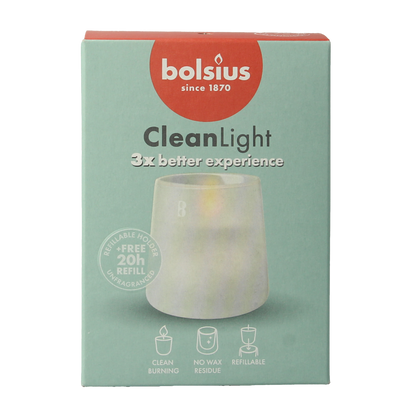 Bolsius Clean Light starterkit houder wit - incl. geurloze 1.00 Stuks