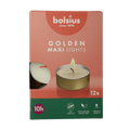 Bolsius Maxi lichten 10uur wit met gouden cup 12.00 Stuks