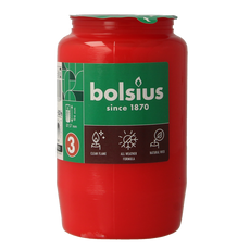 Bolsius Herdenkingslicht nr 3 rood 1.00 Stuks