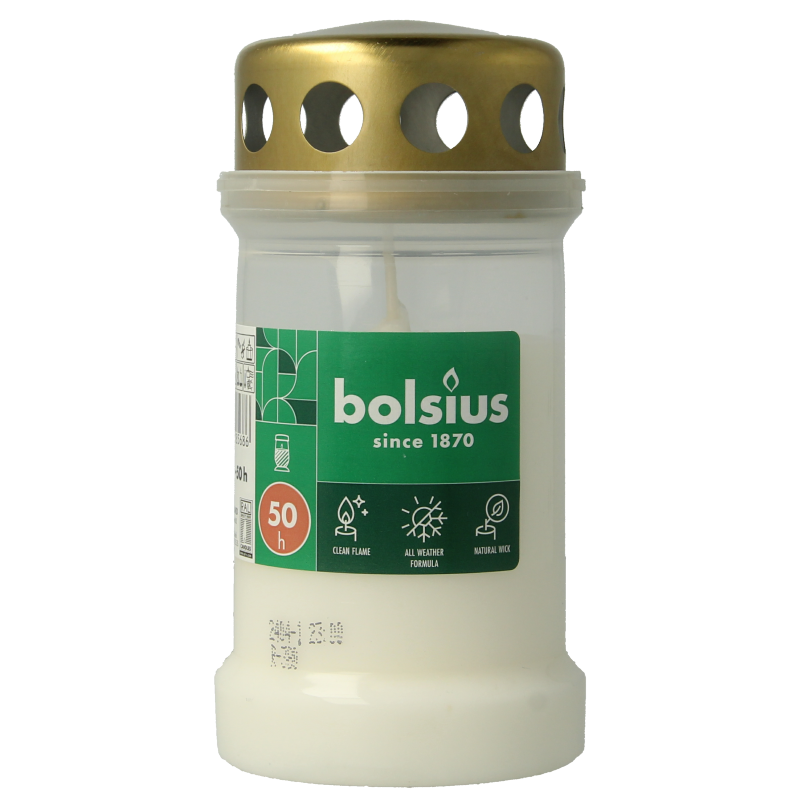 Bolsius Herdenkingslicht nr 3 transparant 1 Stuks