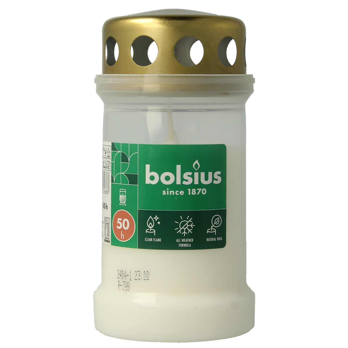 Bolsius Herdenkingslicht nr 3 transparant 1.00 Stuks