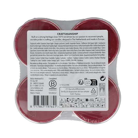 Bolsius Maxlicht merry moments cinnamon ginger 8 Stuks