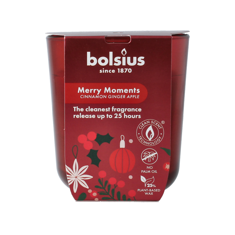 Bolsius Geurglas 80/73 true glow merry moments 1 Stuks