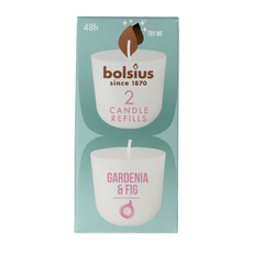 Bolsius Clean light gardenia & fig navul 2 Stuks